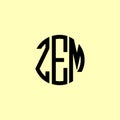 Creative Rounded Initial Letters ZEM Logo Royalty Free Stock Photo