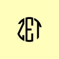 Creative Rounded Initial Letters ZET Logo Royalty Free Stock Photo