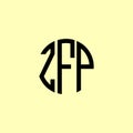 Creative Rounded Initial Letters ZFP Logo Royalty Free Stock Photo