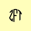 Creative Rounded Initial Letters ZFT Logo Royalty Free Stock Photo