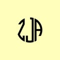 Creative Rounded Initial Letters ZJA Logo Royalty Free Stock Photo