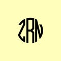 Creative Rounded Initial Letters ZRN Logo Royalty Free Stock Photo