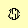 Creative Rounded Initial Letters ZSH Logo Royalty Free Stock Photo