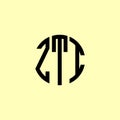 Creative Rounded Initial Letters ZTH Logo Royalty Free Stock Photo