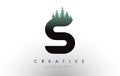 Creative S Letter Logo Idea With Pine Forest Trees. Letter S Design With Pine Tree on Top Royalty Free Stock Photo