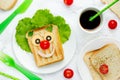 Creative sandwich for kids healthy and funny breakfast