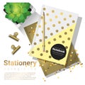 Creative scene with stationery background