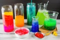 creative science experiment using household items, such as eggs, water bottles and food coloring