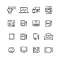 Creative, science, writing tools line icons set Royalty Free Stock Photo