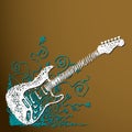 Creative scribble guitar background