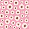 Creative seamless Floral vector pattern. White chamomile on a pink background. For the original, decorative flower