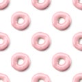 Creative seamless pattern donuts isolated on light background. Collection of colorful donuts. Seamless texture glazed donuts.
