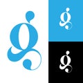 Creative Serif Letter G Design on white background - G logo - G Typography Royalty Free Stock Photo