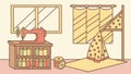 Creative Sewing Space Home Interior, vector design Generative AI Royalty Free Stock Photo