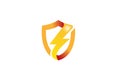 Creative Shiny Shield Bolt Thunder Logo