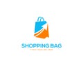 Creative shoping bag logo icon design.