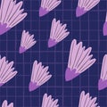 Creative shuttlecock seamless pattern. Design for fabric, textile print, wrapping paper, cover