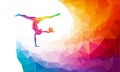 Creative silhouette of gymnastic girl. Art gymnastics with ball Royalty Free Stock Photo