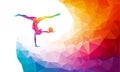 Creative silhouette of gymnastic girl. Art gymnastics with ball