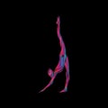 Creative silhouette of gymnastic girl. Art gymnastics