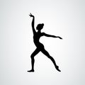 Creative silhouette of gymnastic girl. Art gymnastics dancing woman, vector illustration Royalty Free Stock Photo