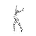 Creative silhouette of gymnastic girl. Art gymnastics dancing woman, vector illustration Royalty Free Stock Photo