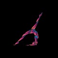 Creative silhouette of gymnastic girl. Art gymnastics vector Royalty Free Stock Photo