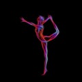 Creative silhouette of gymnastic girl. Art gymnastics