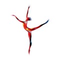 Creative silhouette of gymnastic girl. Art gymnastics