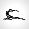 Creative silhouette of gymnastic girl. Art