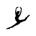Creative silhouette of gymnastic girl. Art gymnastics dancing woman Royalty Free Stock Photo