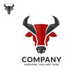 Creative simple Bull head vector color logo