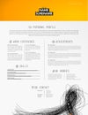 Creative simple cv template with black lines in footer. Royalty Free Stock Photo