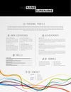 Creative simple cv template with black stripe in header Royalty Free Stock Photo