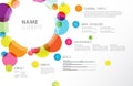 Creative simple cv template with colorful circles shapes.