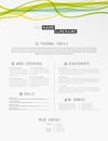 Creative simple cv template with colorful lines in header. Royalty Free Stock Photo