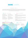 Creative simple CV template with colorful low poly objects.