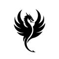 Simple dragons silhouettes logo Royalty Free Stock Photo