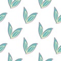 Creative simple leaves seamless pattern on white background. Abstract leaf endless wallpaper Royalty Free Stock Photo