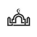 Linear mosque illustration logo vector