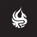 Creative simple phoenix bird circle logo