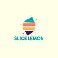 Creative slice lemon logo design Royalty Free Stock Photo