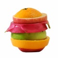 Creative slide compose summer fruit mixed with