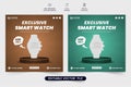 Creative smartwatch sale template for social media posts. Classic watch store advertisement template vector. Modern gadget sale