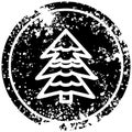 A creative snowy tree distressed icon
