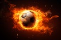 Creative Soccer ball fire mockup. Generate Ai Royalty Free Stock Photo