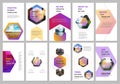 Creative social networks stories design, vertical banner or flyer templates with hexagonal design background, hexagon