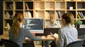 Creative software development team working with data debugging improvement binary algorithm code in corporate office Royalty Free Stock Photo