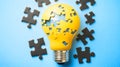 Creative Solution, Light Bulb Idea for Puzzles Good Resolution Stock Photo Royalty Free Stock Photo