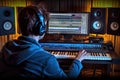 Creative Soundscapes Electronic Music Production in Home Studio and Professional Recording Environment. created with Generative AI Royalty Free Stock Photo